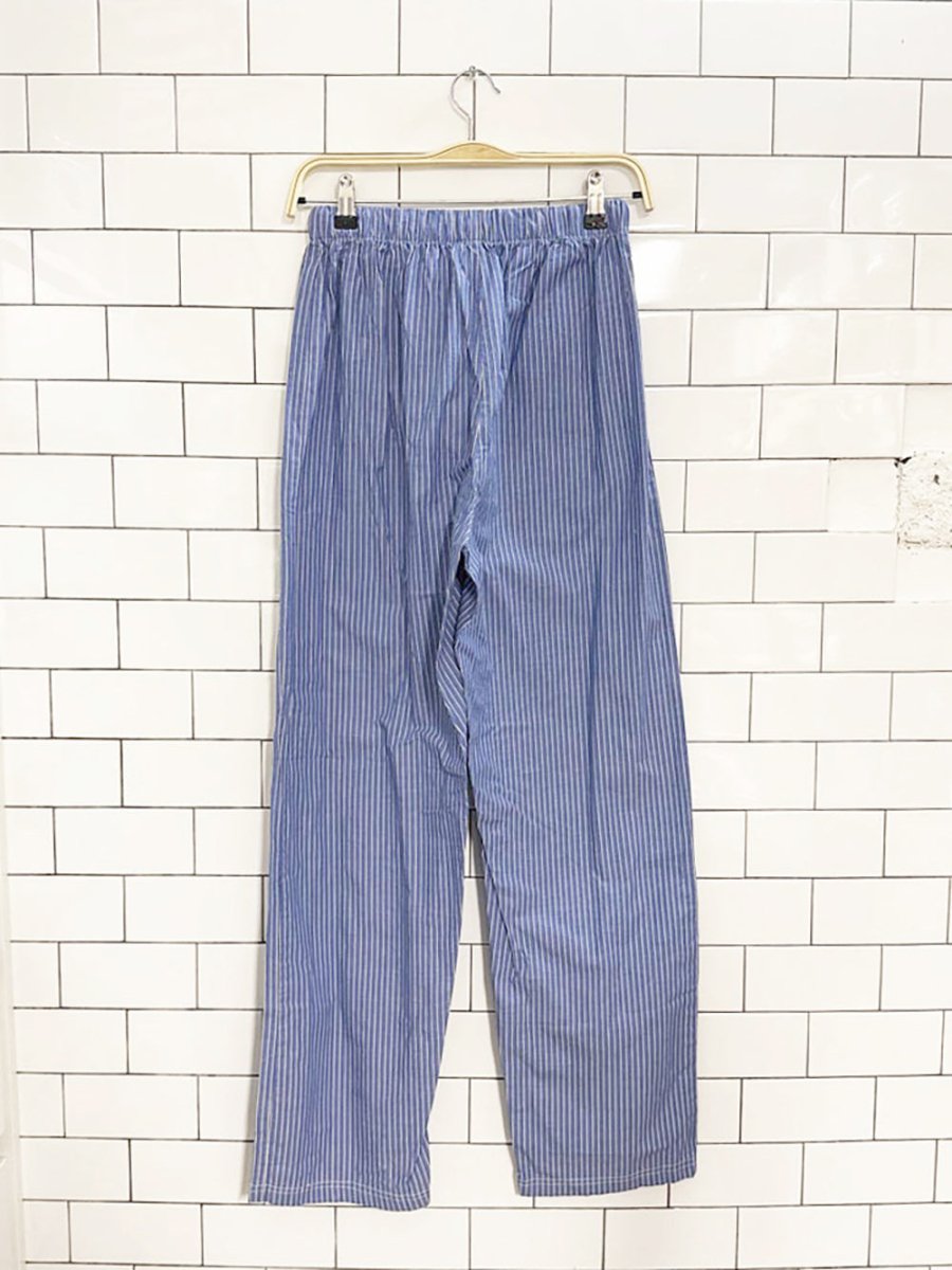 blue stripe wide leg boxer pants - good market thrift store