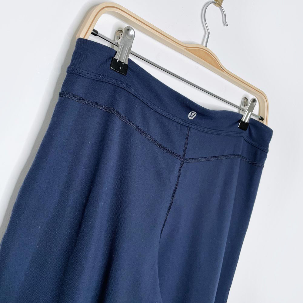 lululemon blue pleat high rise wide leg crop pants
