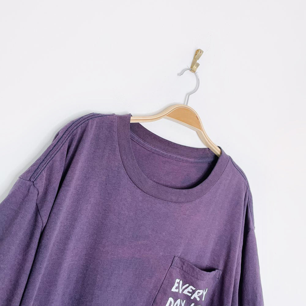 vintage 80s mww x earth activist faded ringer pocket tee