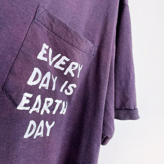 vintage 80s mww x earth activist faded ringer pocket tee