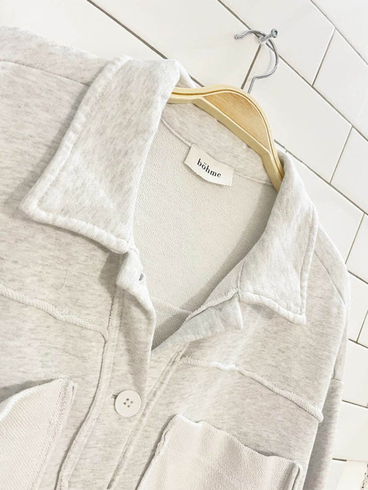 böhme raw edge sweatshirt shirt jacket - good market thrift store