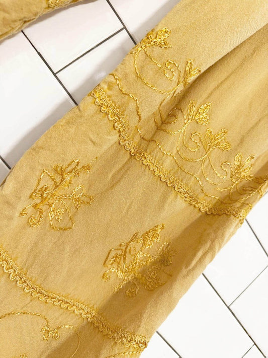 boho pull on embroidered loose fit pants | made in India - good market thrift store