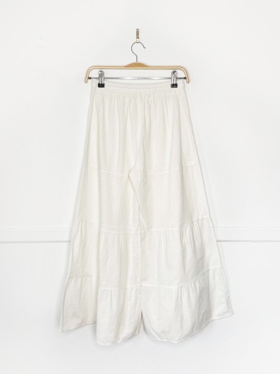 boho tiered wide leg tie waist cropped pants - good market thrift store