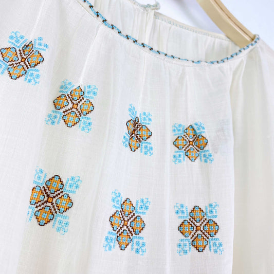 vintage 60s hand embroidered blouse