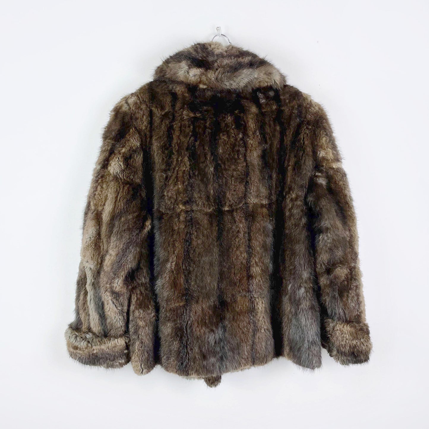 vintage brown long hair mink short coat - size medium