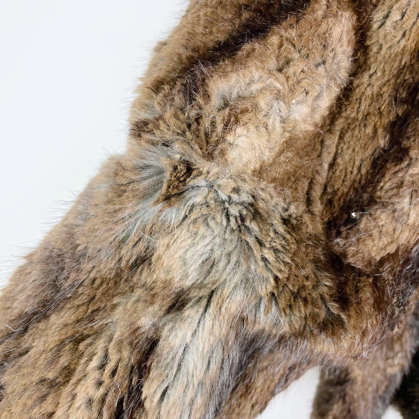 vintage brown long hair mink short coat - size medium