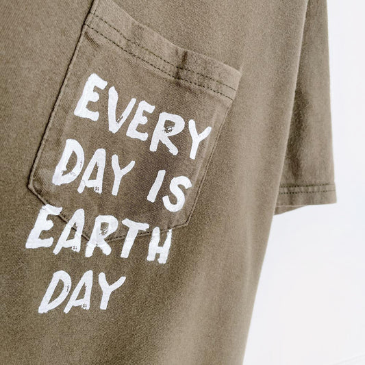 hanes x earth activist pocket tee