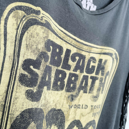 black sabbath x topshop 1977 world tour reprint full fringe sleeveless tee