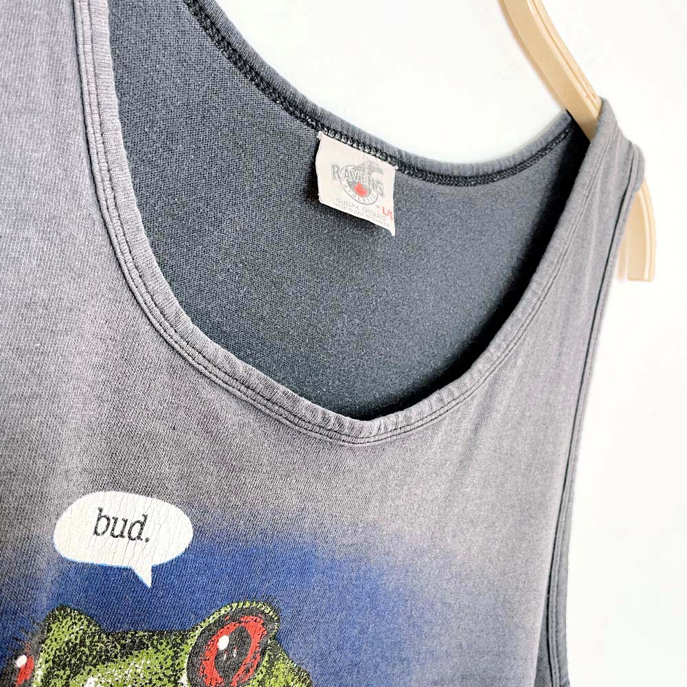 vintage 90s ravens budweiser frog tank - good market thrift store