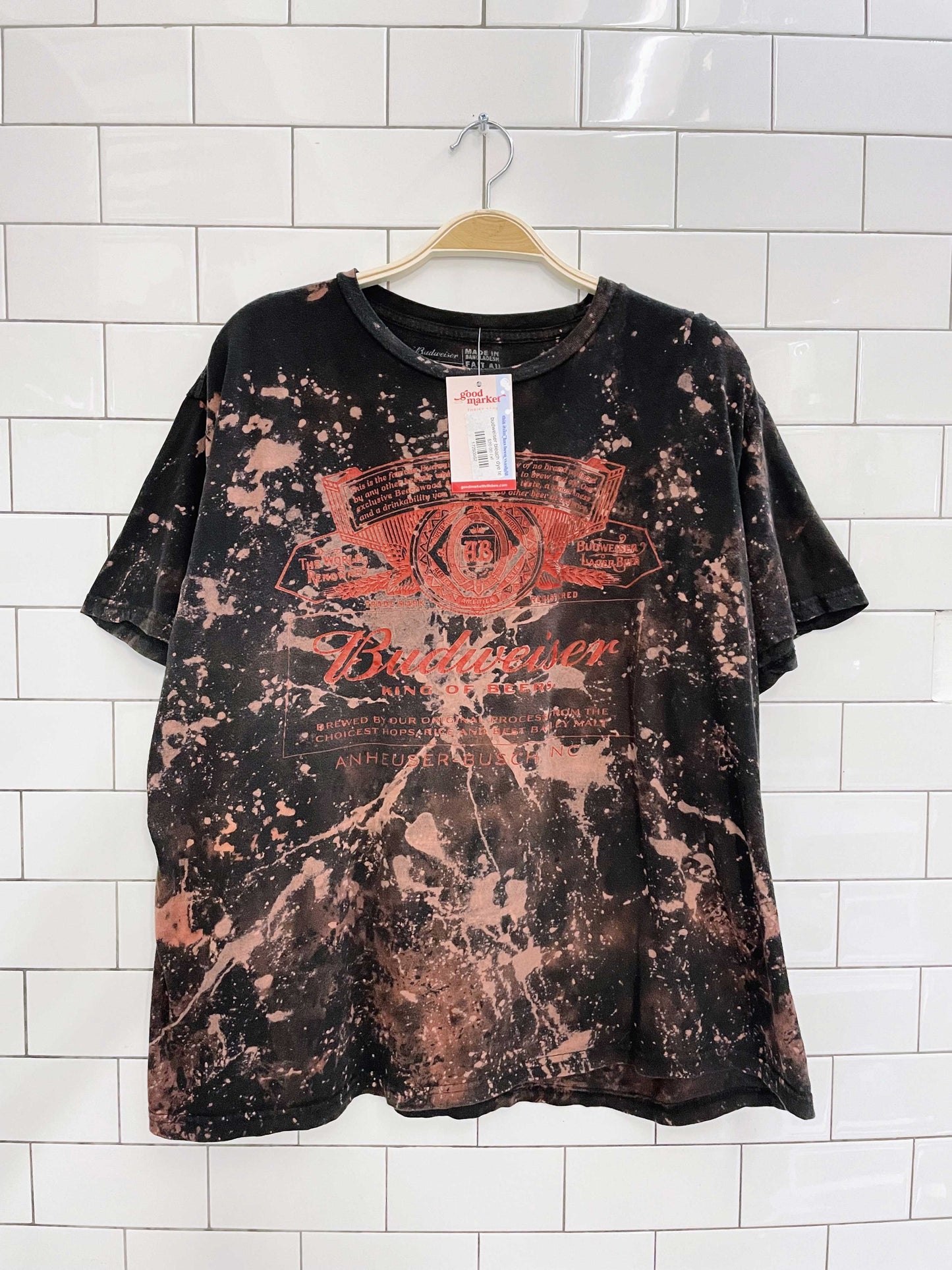 budweiser bleach dye tee