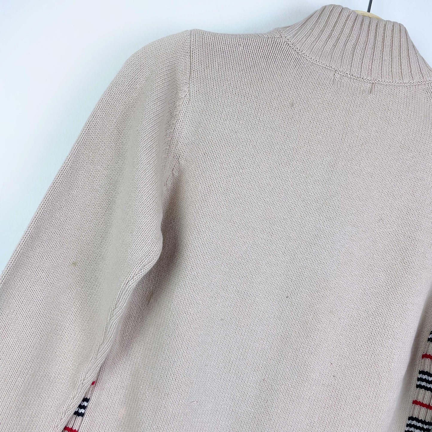 burberry kids zip cardigan nova check trim - size medium