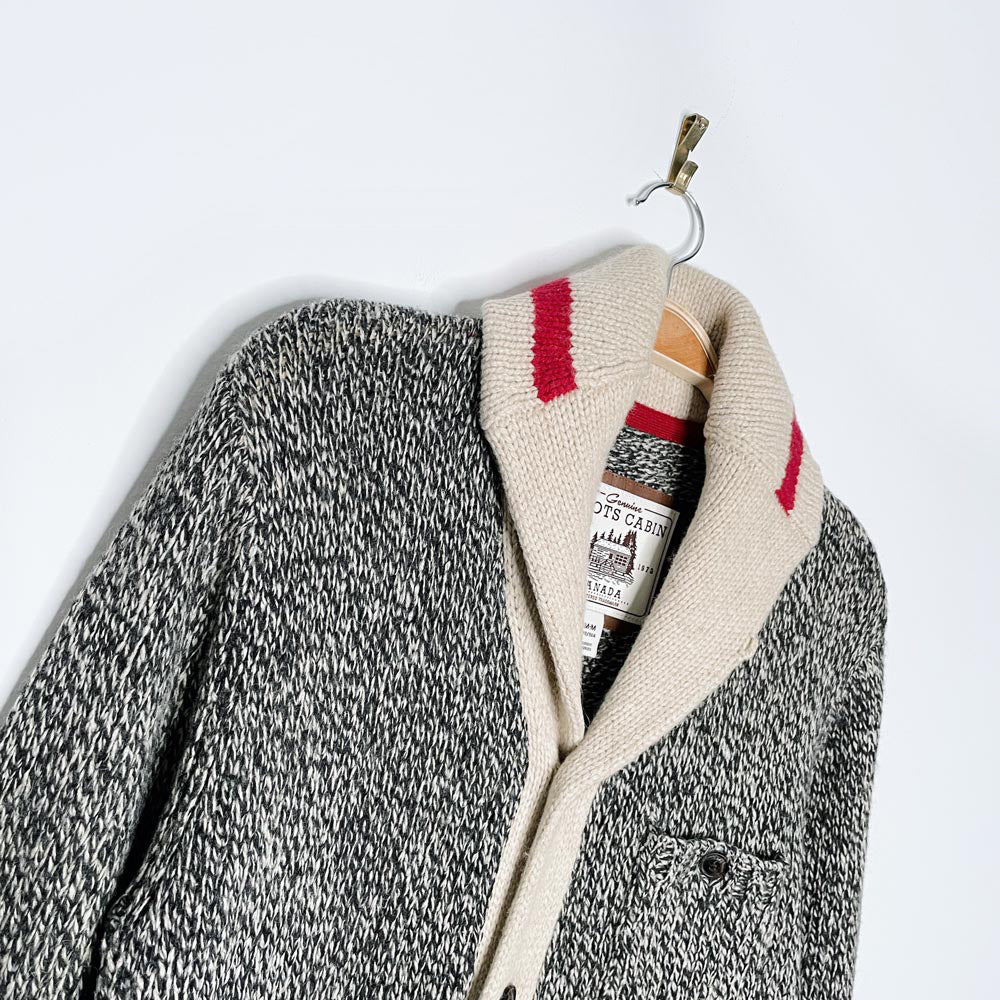 roots cabin wool-blend knit shawl cardigan