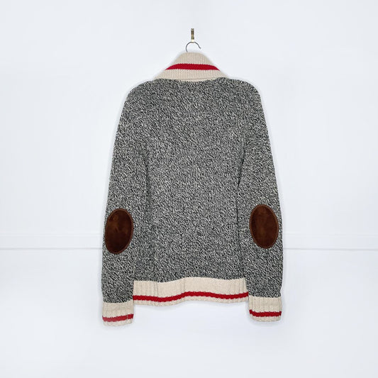 roots cabin wool-blend knit shawl cardigan