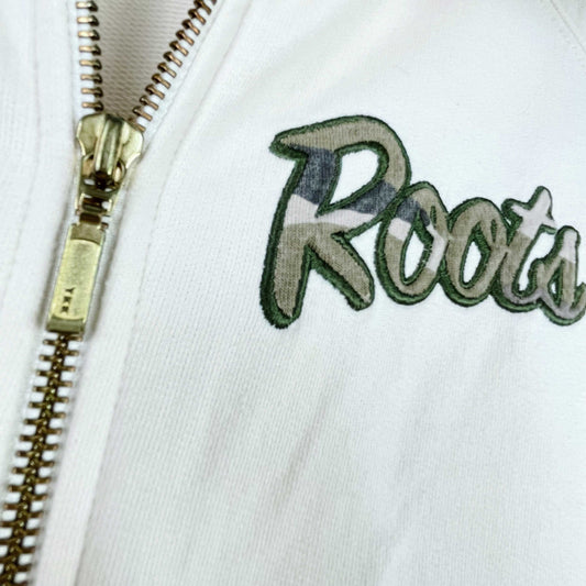 vintage 00s roots camo logo full zip sweatshirt