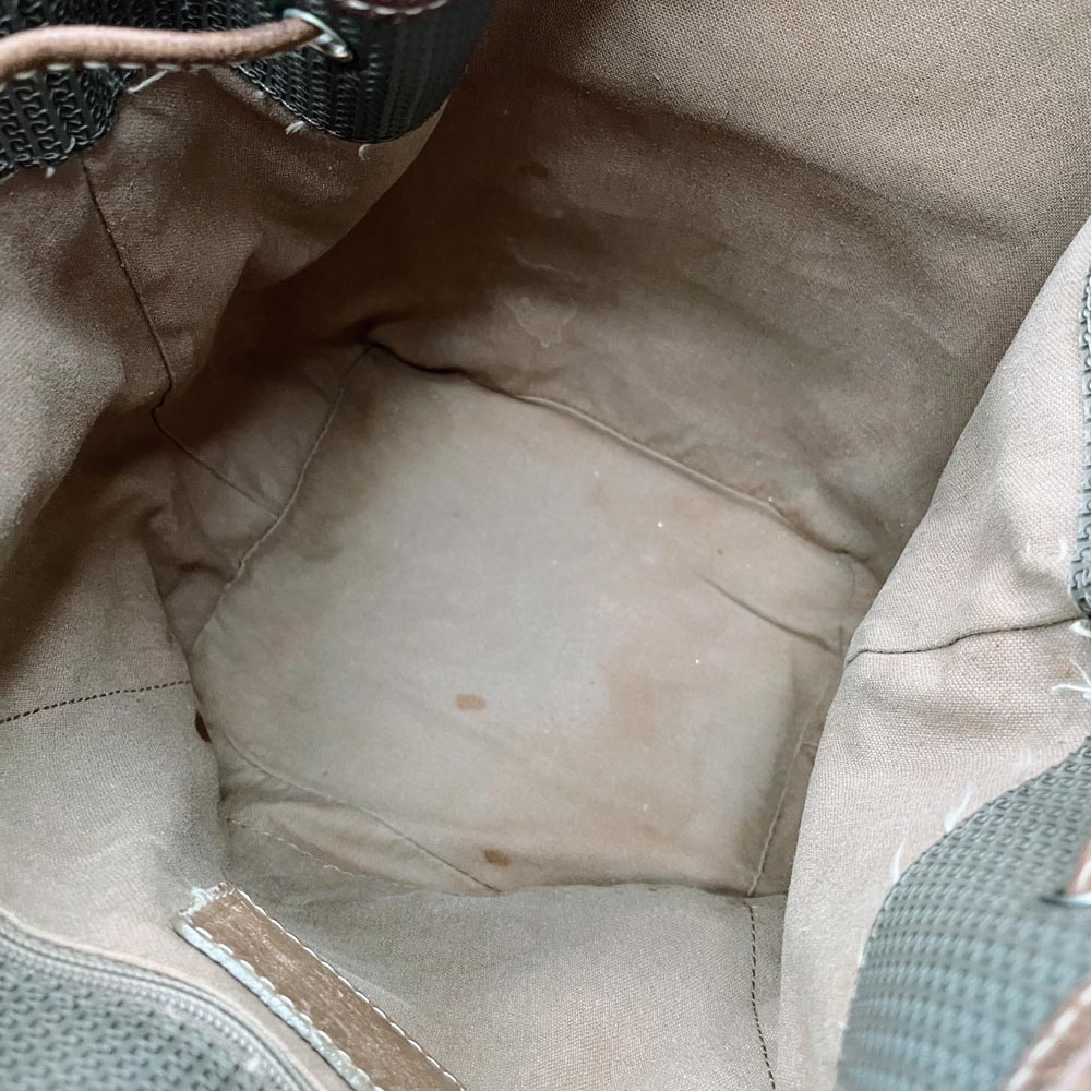 vintage charles jourdan canvas leather bucket bag