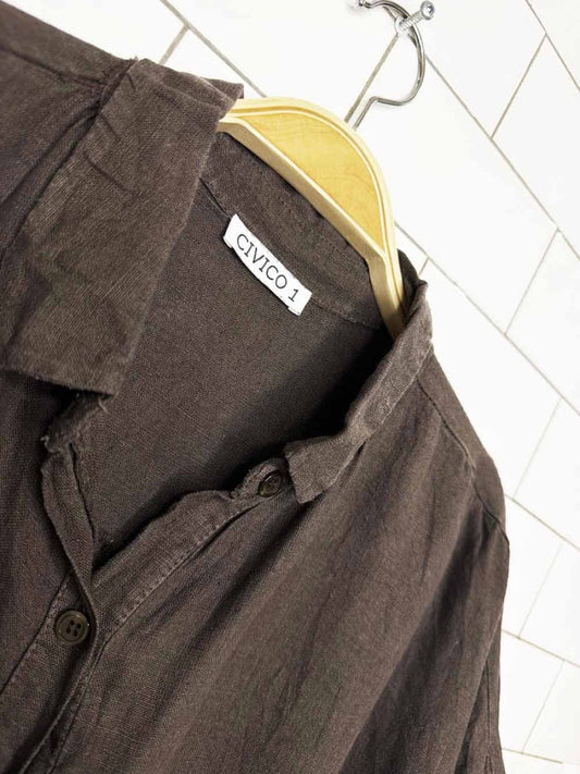 civico 1 100% linen oversized boxy shirt | made in Italy - good market thrift store
