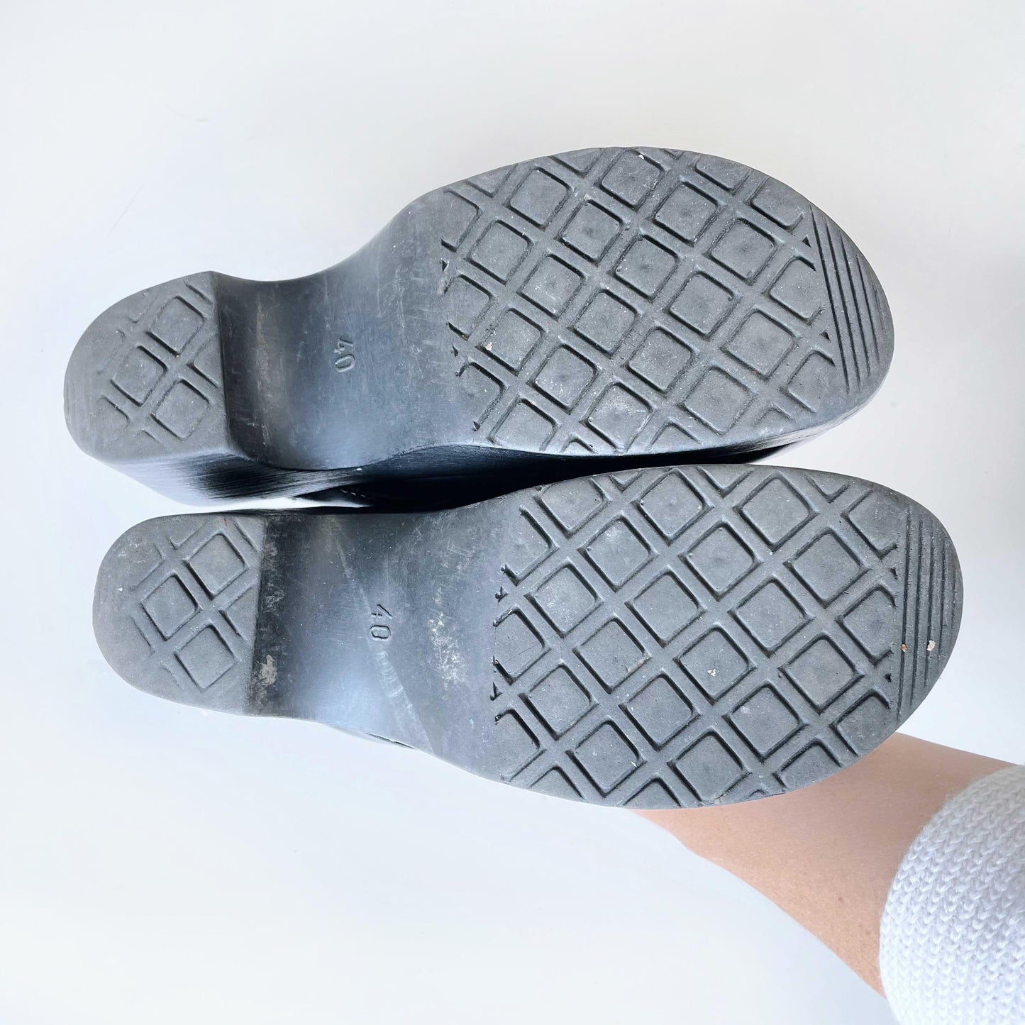 vintage 90s roots leather clogs