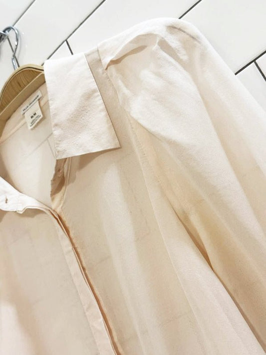 club monaco 100% silk sheer puff sleeve blouse - good market thrift store