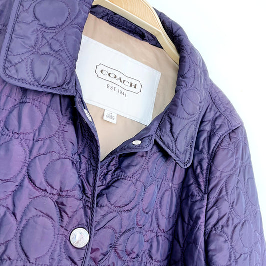 coach c quilted snap button chore coat