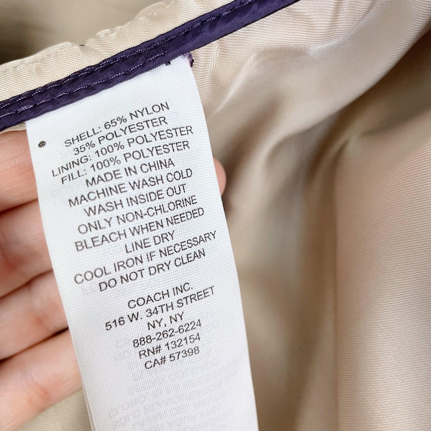 coach c quilted snap button chore coat