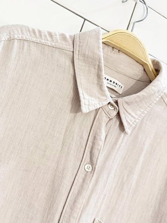 community linen - blend full button shirt | aritzia - good market thrift store