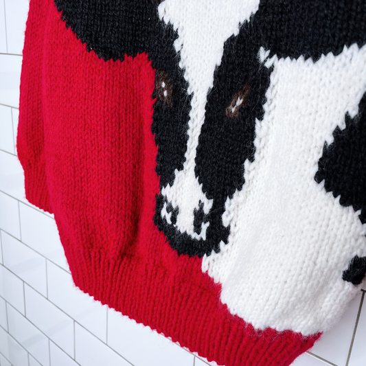 vintage handknit cow sweater - size 6
