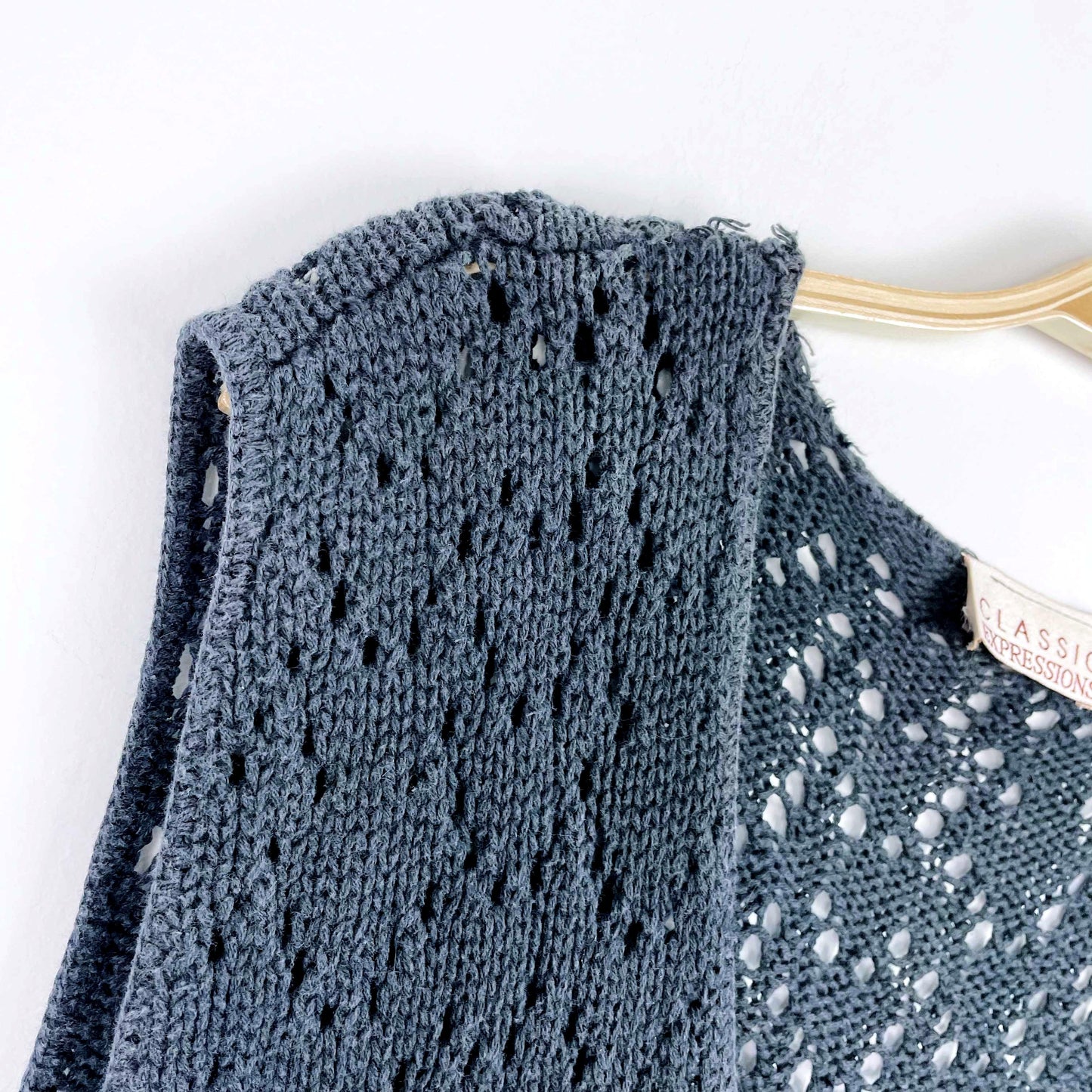 vintage 00s classic expressions crochet knit vest