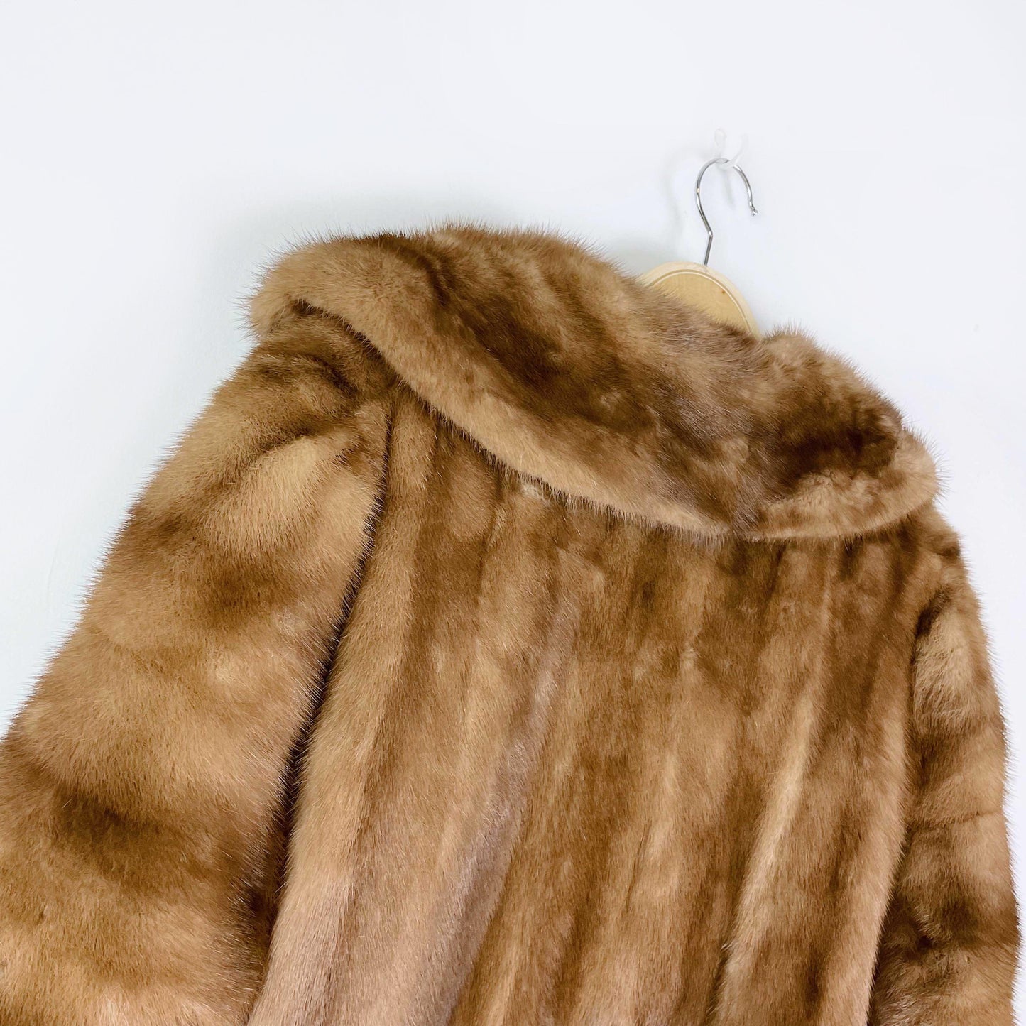 simpsons caramel brown mink open cropped jacket - size large