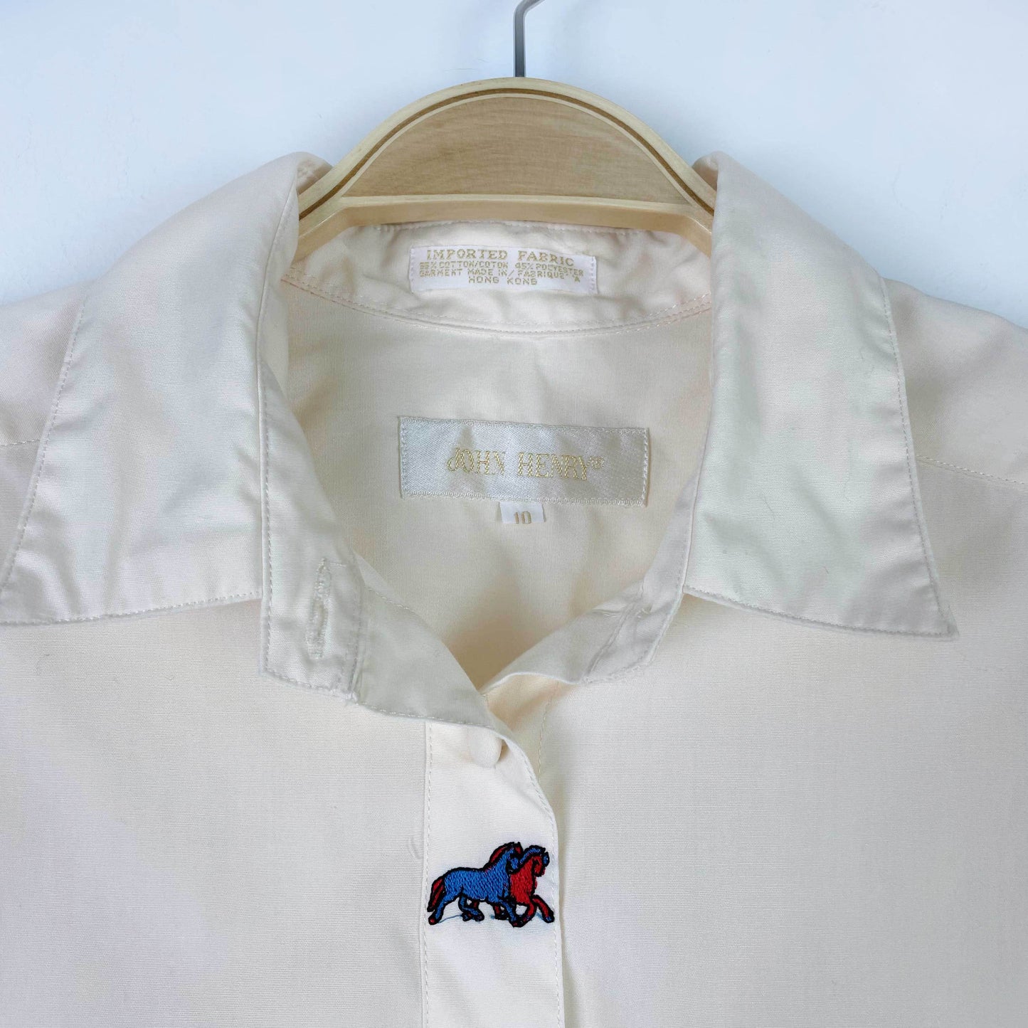 vintage john henry embroidered horses crop shirt