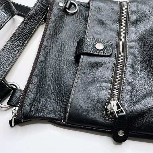 vintage roots villager pebbled leather crossbody