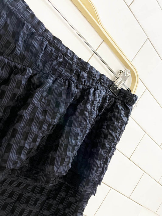 current air mesh ruffle trim mini skirt | anthropologie - good market thrift store
