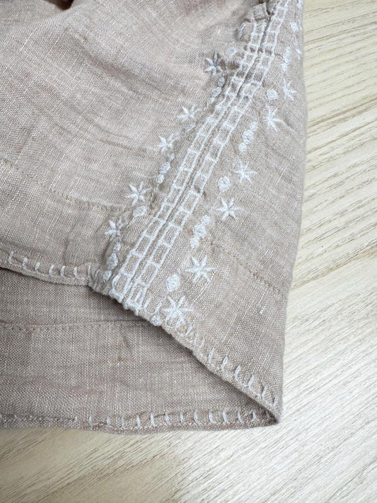 cynthia rowley 100% linen embroidered casual shorts - good market thrift store