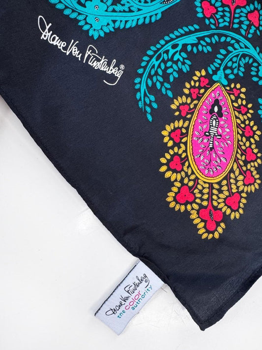 diane von furstenberg 100% silk paisley xl square scarf - good market thrift store