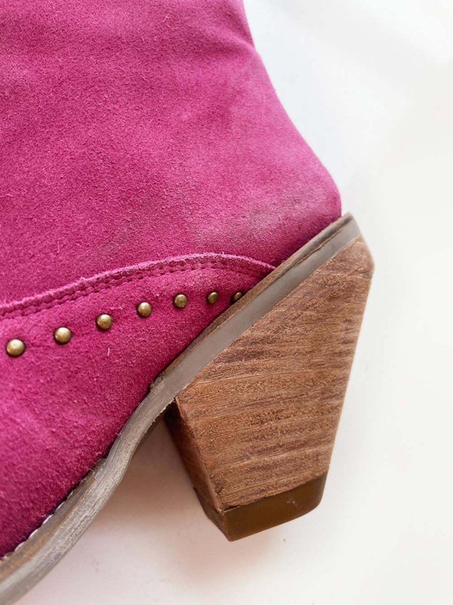 dingo suede studded western heeled boot | classy n sassy - good market thrift store