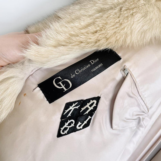 vintage christian dior fourrures yellow fox fur long coat