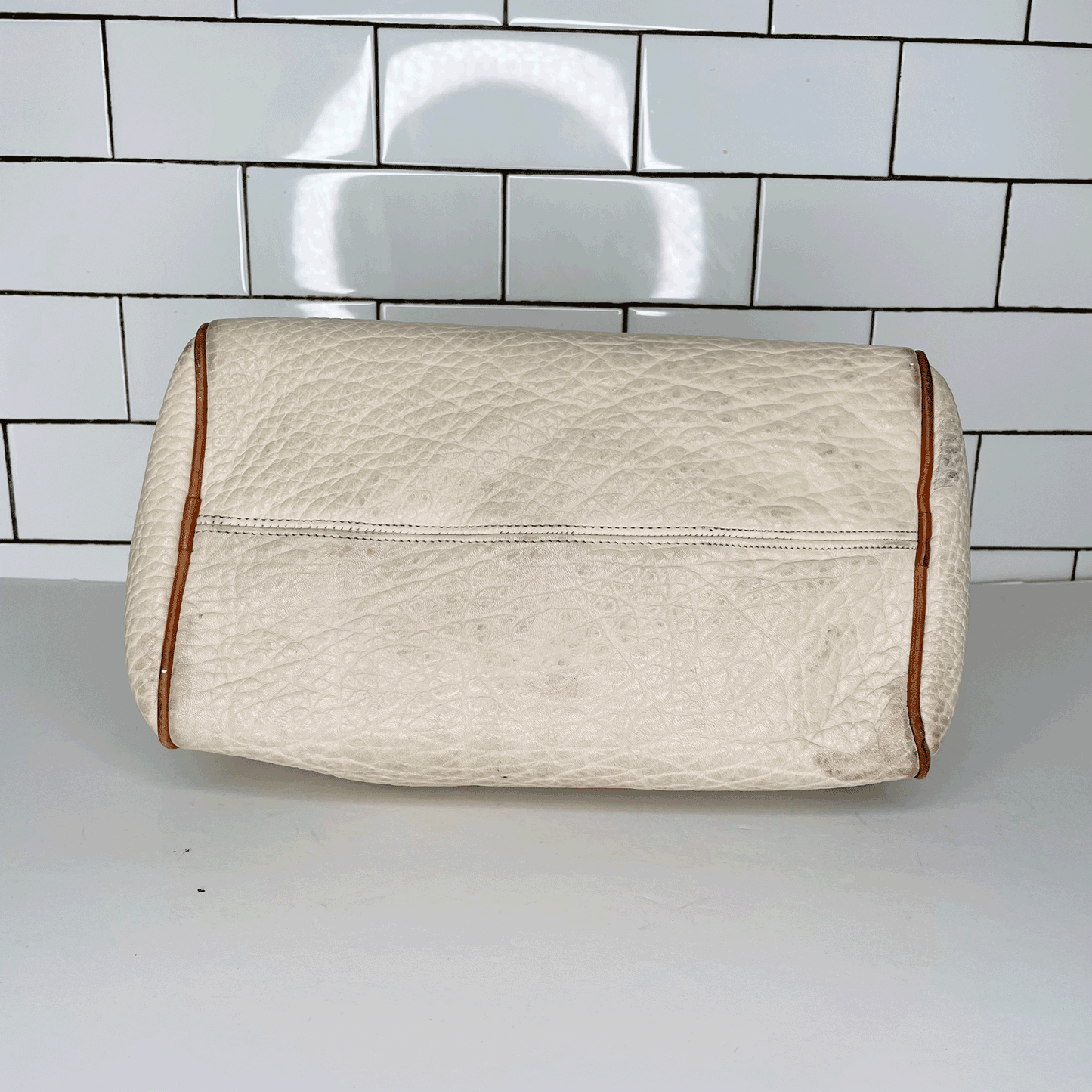 vintage 80's dooney and bourke gladstone in ivory pebble