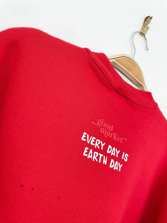 earth day activist x vintage 00s fruit of the loom sweatshirt | clothes deserve a second chance not your ex - good market thrift store