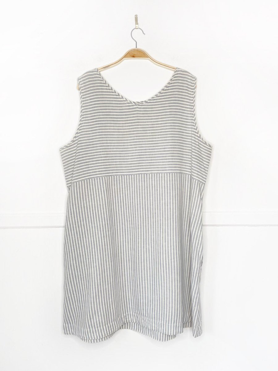eileen fisher hemp - organic cotton blue stripe tank dress - good market thrift store