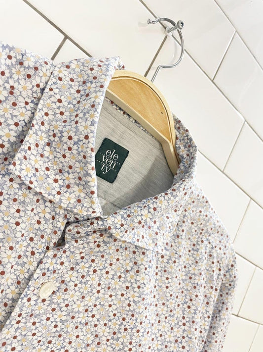 eleventy micro floral daisy full button shirt | made in Italy - good market thrift store