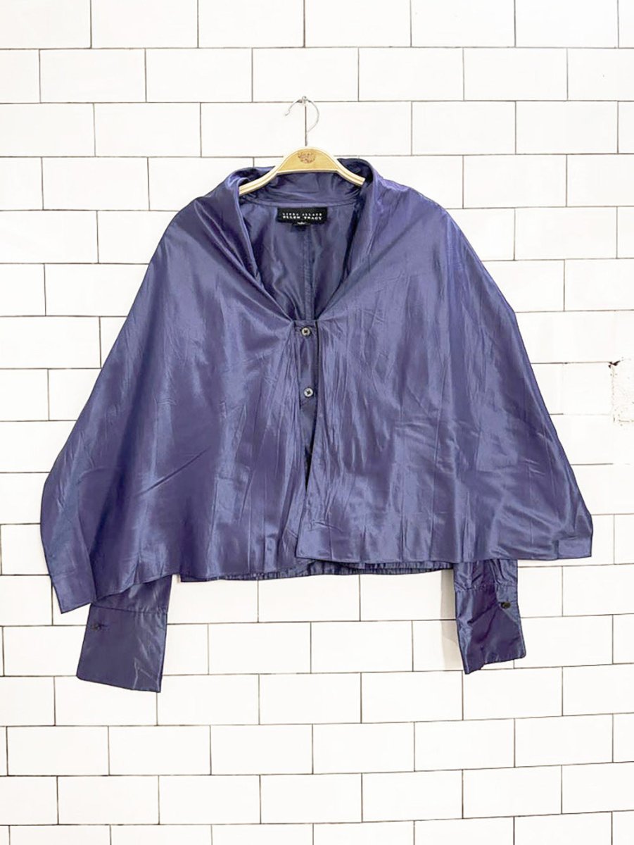 ellen tracy 100% silk cape blouse | linda allard - good market thrift store