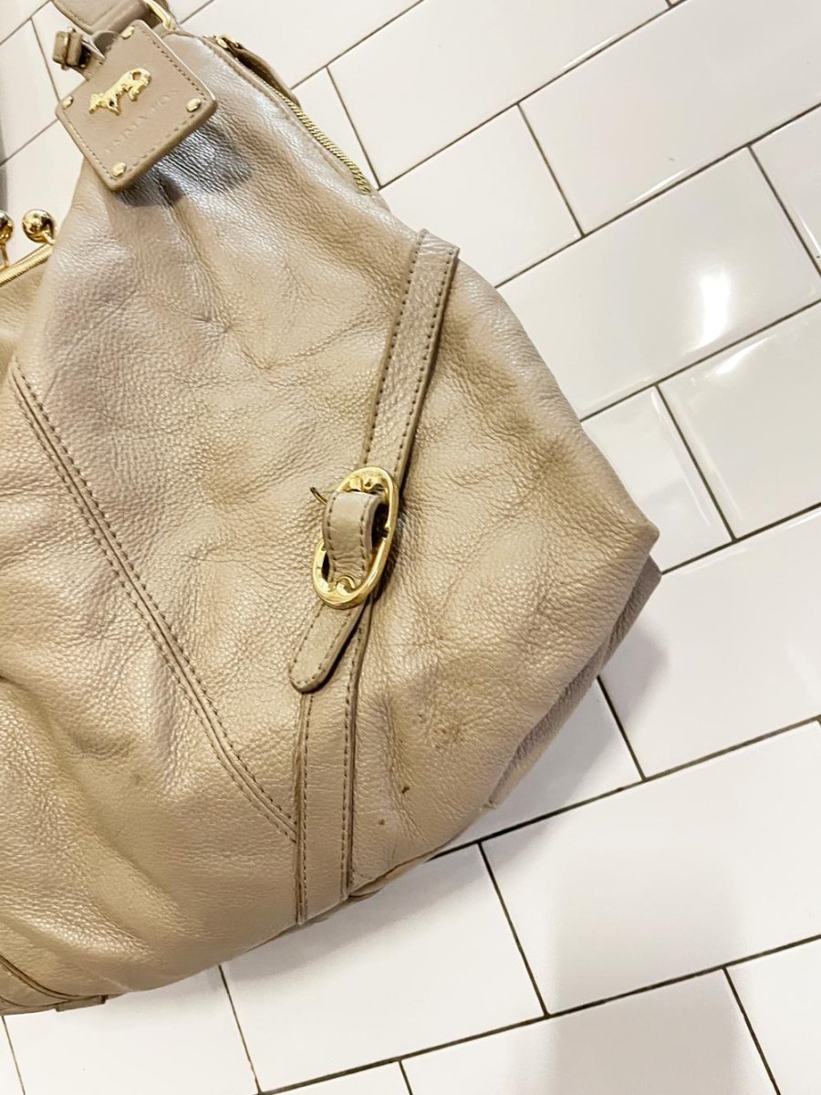 emma fox xl leather bag w kiss lock - good market thrift store