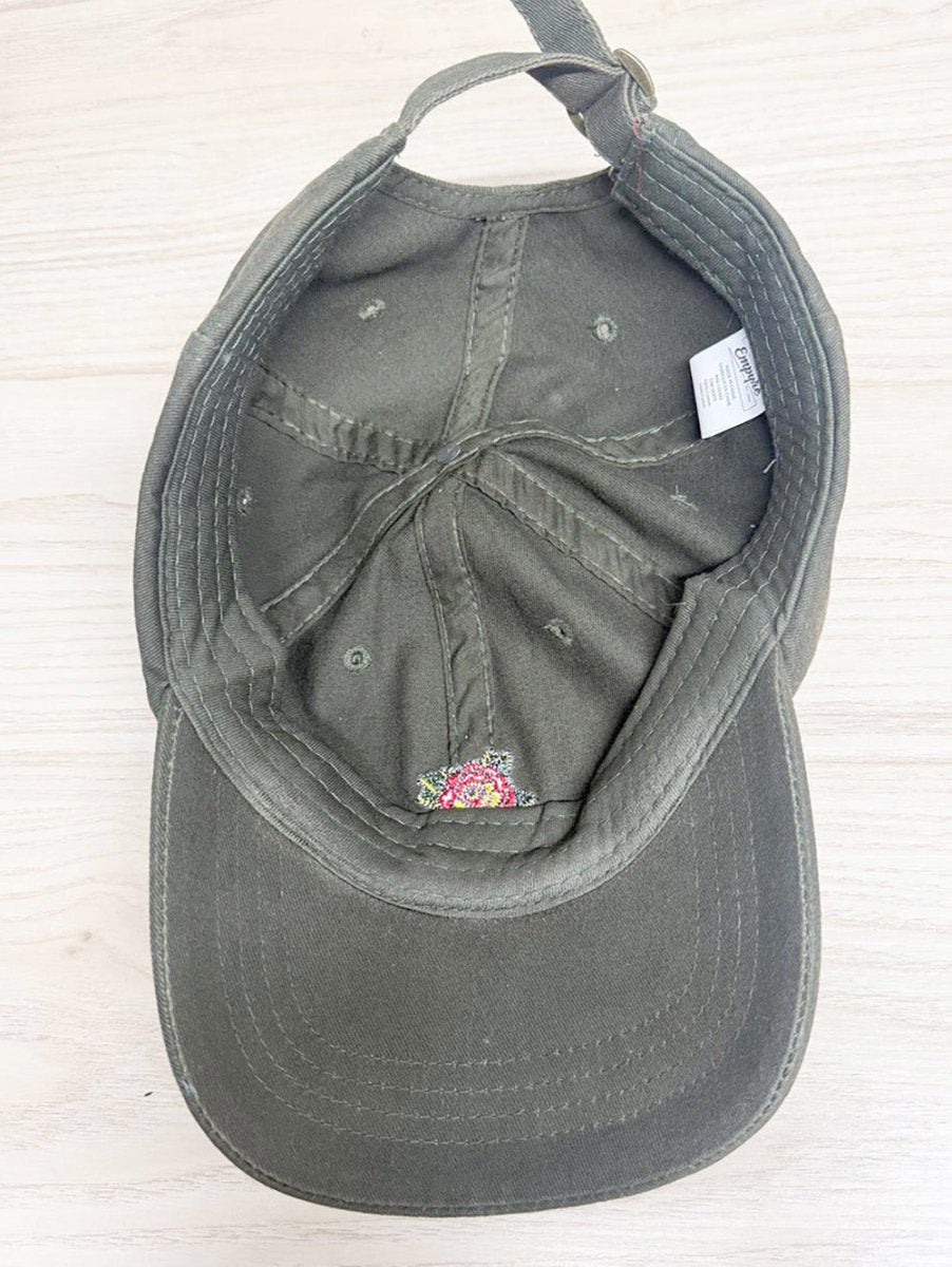 empyre rose embroidered baseball cap - good market thrift store