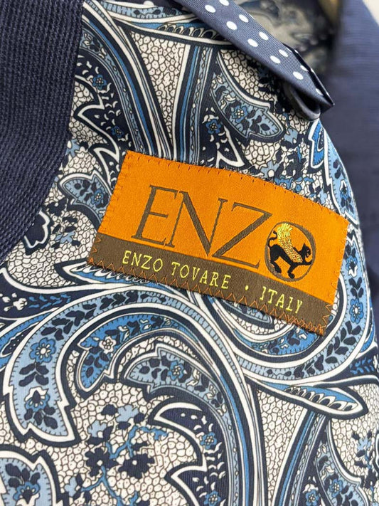 enzo tovare 100% linen elbow patch blazer - good market thrift store