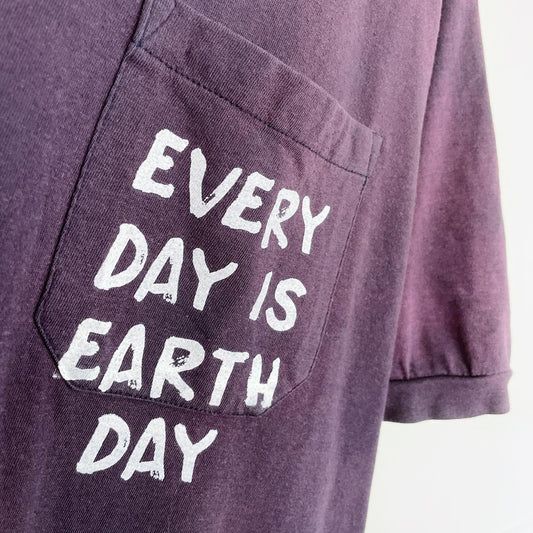 vintage 80s mww x earth activist faded ringer pocket tee