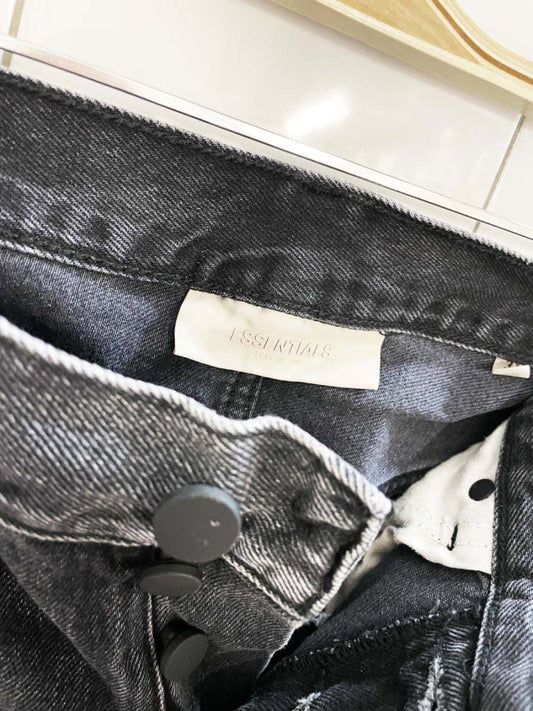 fear of god essentials button fly straight leg jeans - good market thrift store