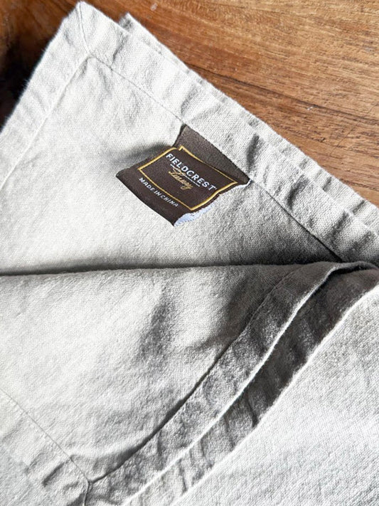 fieldcrest luxury linen - blend eyelet trim table cloth - good market thrift store