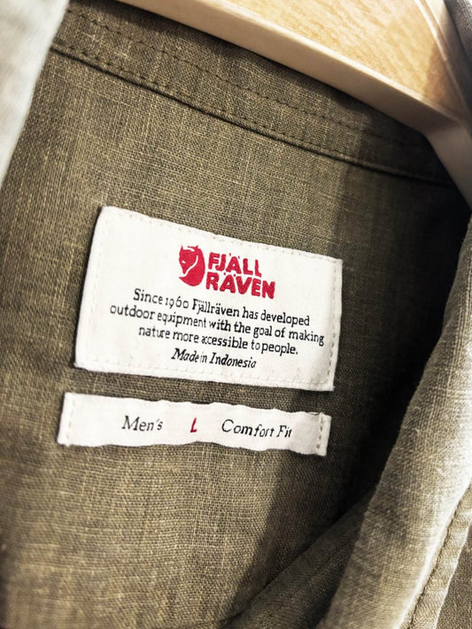 fjallraven ovik hemp - blend travel full button shirt | comfort fit - good market thrift store