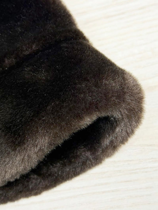 flag faux fur plush bucket hat - good market thrift store