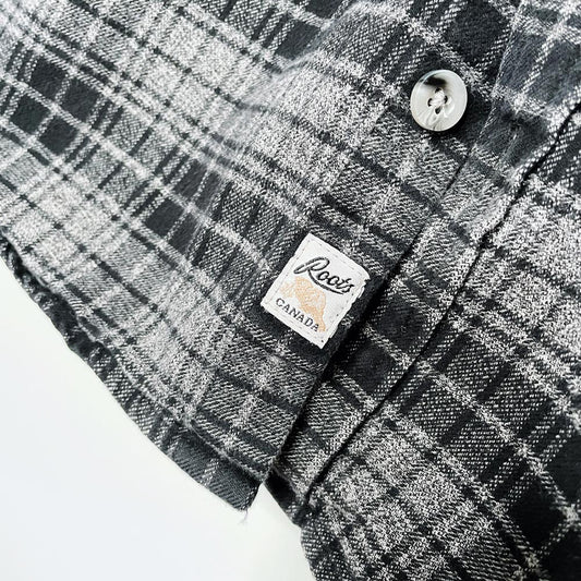 roots grey check flannel shirt