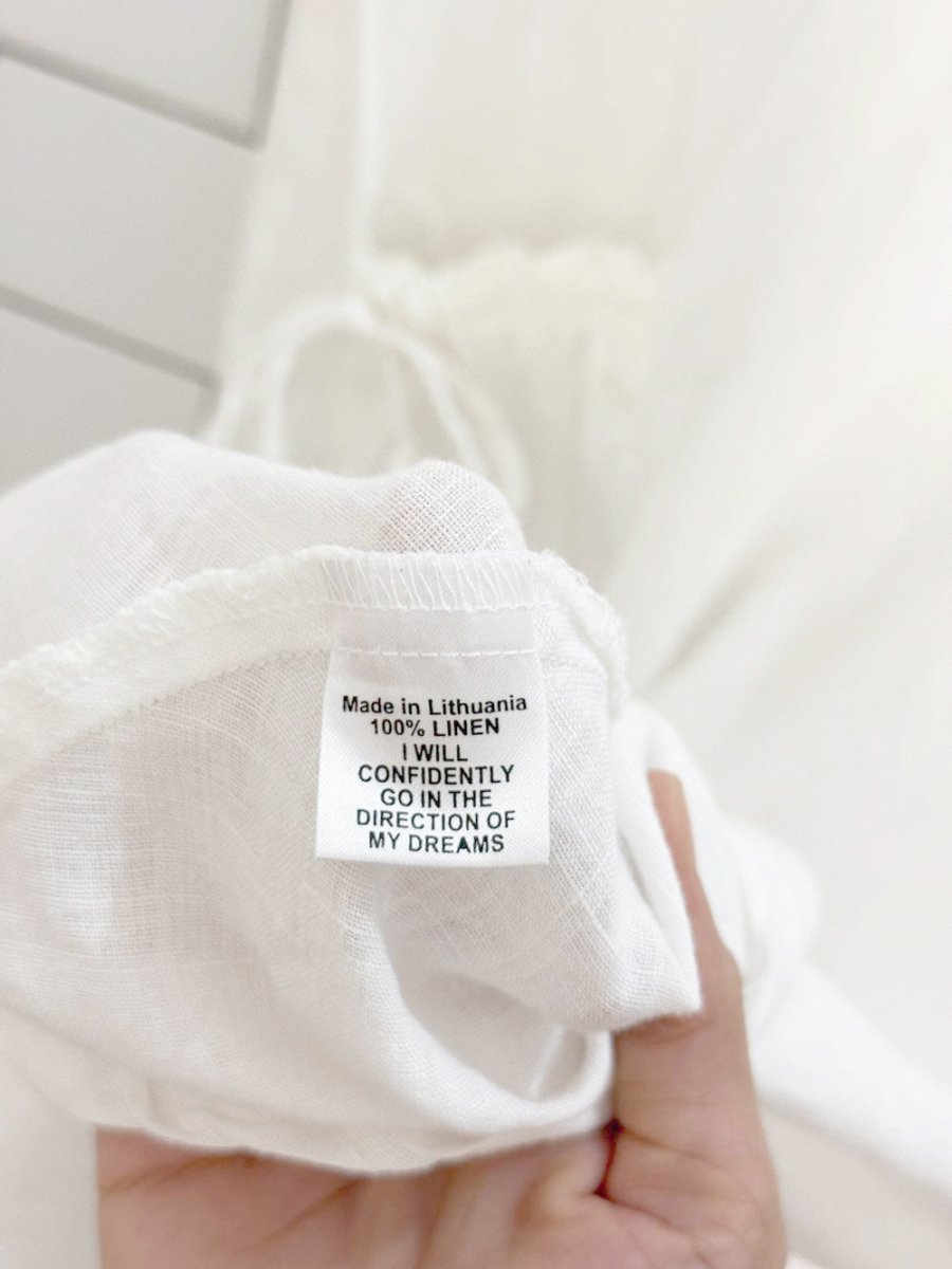 flax 100% linen cinch pocket midi dress - good market thrift store